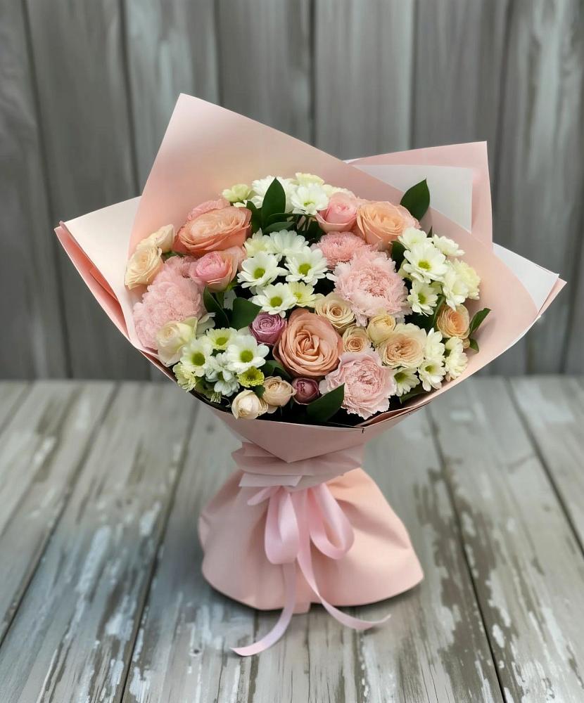 Букет цветов из: Гвоздики, Розы и Хризантемы в Николаевке Еврейской автономная области