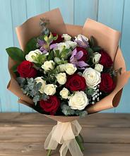 Букет цветов из:  Розы и Альстромерии в Николаевке Еврейской автономная области
