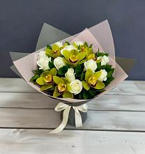 Букет цветов из:  Орхидеи и Розы #REPLACE_PRED# Николаевке Еврейской автономная области