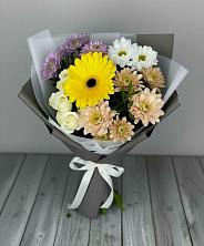 Букет цветов из:  Розы, Герберы и Хризантемы в Николаевке Еврейской автономная области