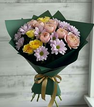 Букет цветов из:  Хризантемы и Розы в Николаевке Еврейской автономная области