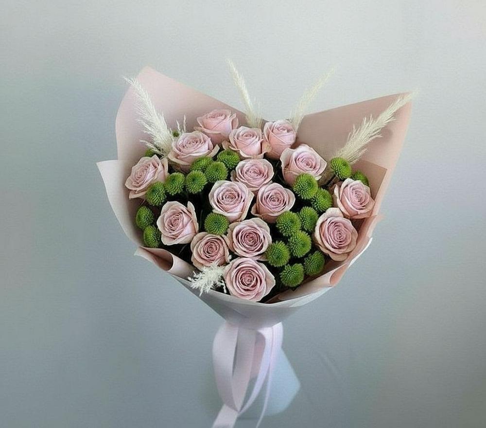 Букет цветов из: Розы и Хризантемы в Николаевке Еврейской автономная области