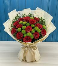 Букет цветов из:  Розы и Хризантемы в Николаевке Еврейской автономная области