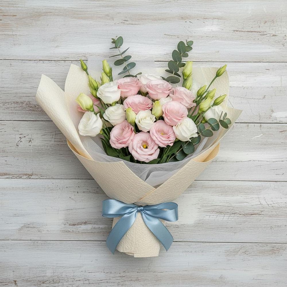 Букет цветов из: Лизиантусы в Николаевке Еврейской автономная области